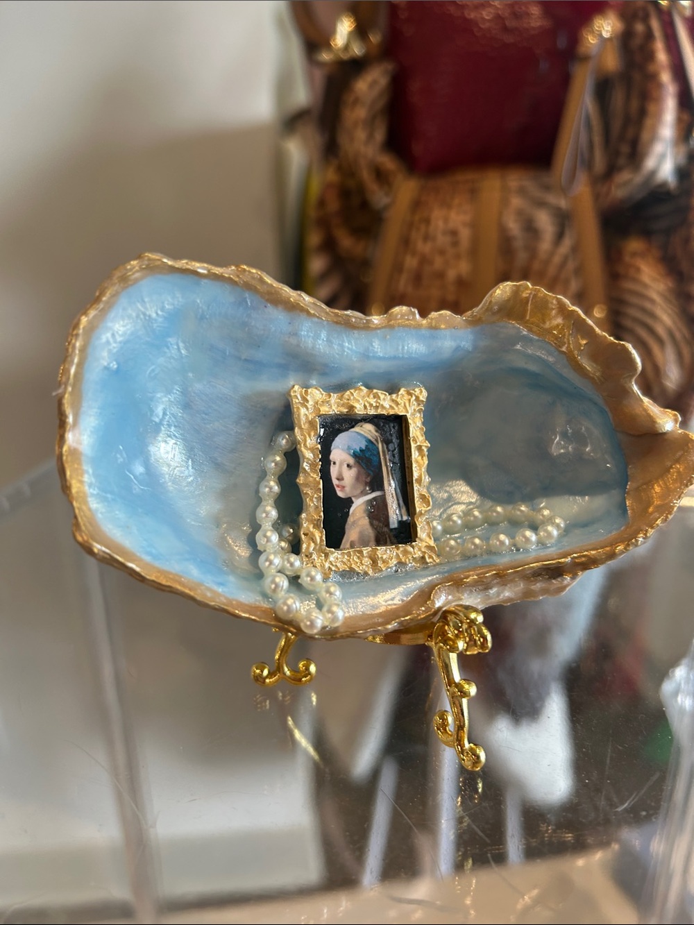 Girl With The Pearl Earring by Vermeer Oyster Shell Trinket Dish New - Picture 6 of 7